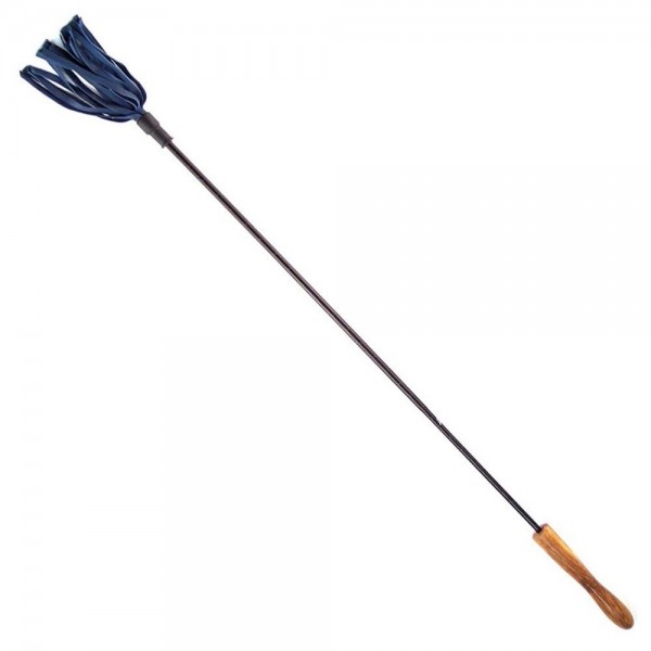 Rouge Wooden Handle Riding Crop - Blue