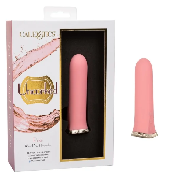 Uncorked Rosé Waterproof Rechargeable Silicone Vibrator By CalExotics