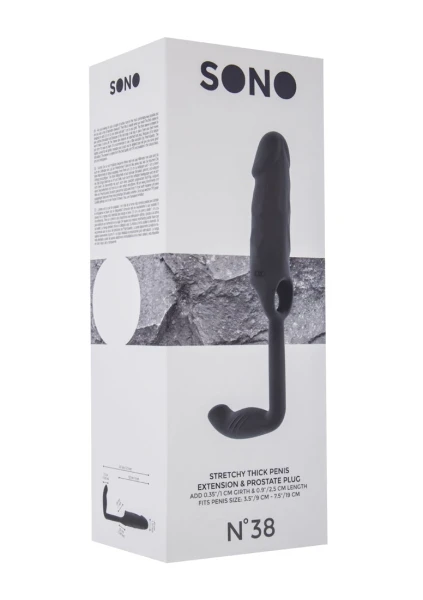 Sono No.38 - Stretchy Penis Extension and Plug - Grey