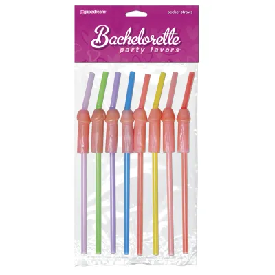 Pipe Dreams Bachelorette Party Favors Pecker Straws 8pc