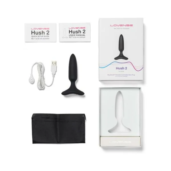 Lovense Hush 2 XS App Controlled Rechargeable Vibrating Butt Plug 1 Inch