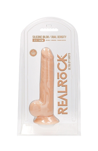 Silicone Dildo With Balls - 24 cm - Flesh