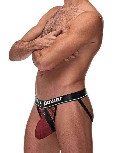 Cock Pit Net Cock Ring Jock - L- XL - Burgundy