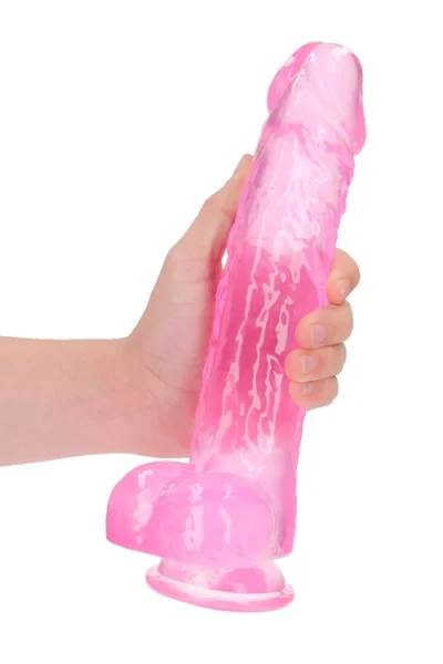 RealRock Crystal Clear - 11" Realistic Dildo with Balls & Suction Cup Base