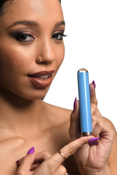 Prisms Erotic Glass 4.25" 10X Mini Glass Bullet Vibrator