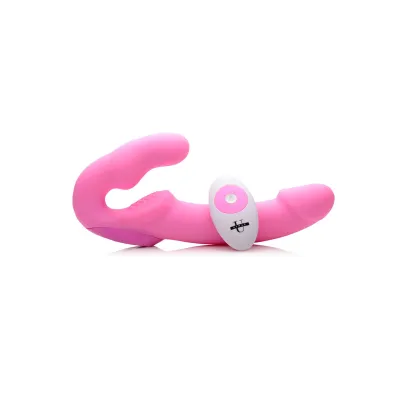 Urge Remote Controlled Vibrating Silicone Strapless Strap On