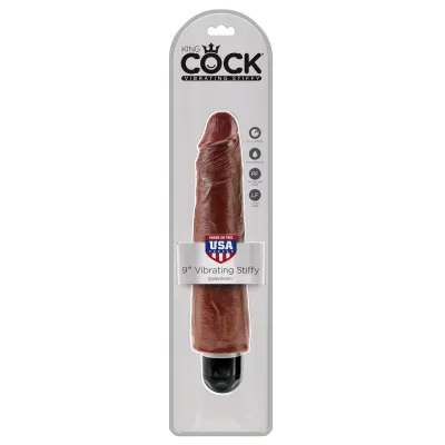 King Cock 9 Vibrating Stiffy Brown