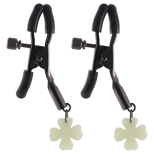 Bound Adjustable G4 Glow In The Dark Nipple Clamps by NS Novelties - Gunmetal