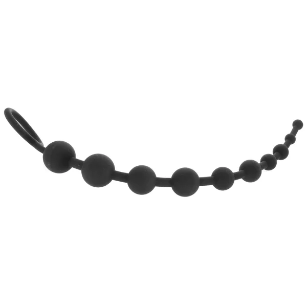 Anal Adventures Platinum Silicone 10 Anal Beads By Blush - Black