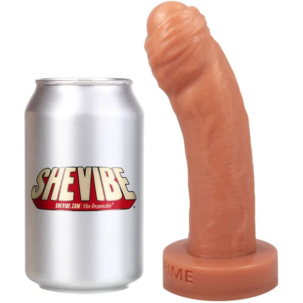 The Reservo Uncut 6.75" Silicone Uncircumcised Dual Density Realistic Dildo By Uberrime - Caramel