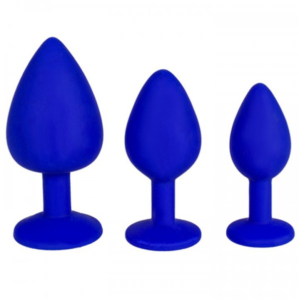 Bejewelled Blue Silicone Jewelled Butt Plug – 2.5, 3 or 3.5 Inch — image 2 of 6