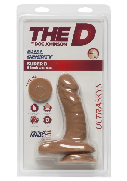 The D - Super D 6" Suction Cup Dildo by Doc Johnson - Vanilla