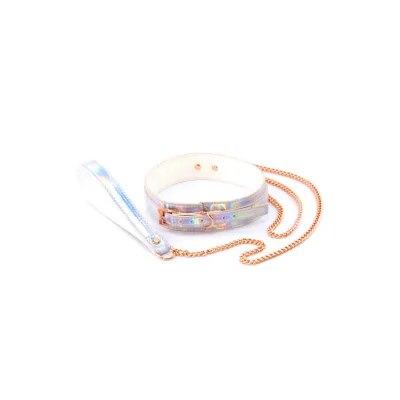 nsnovelties Cosmo Bondage Holographic Rainbow Collar Leash