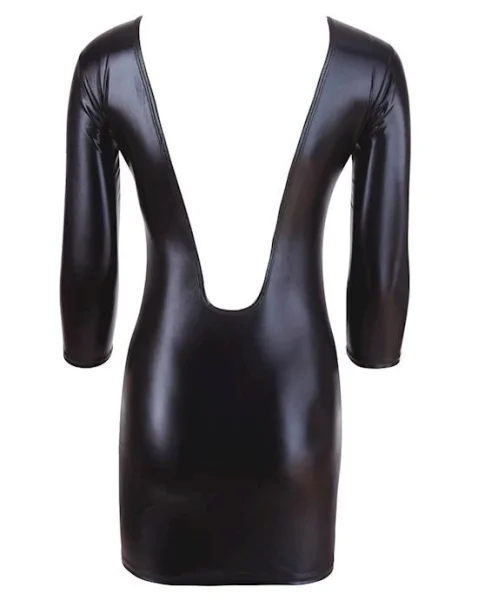 Open Back Wetlook Dress - Small