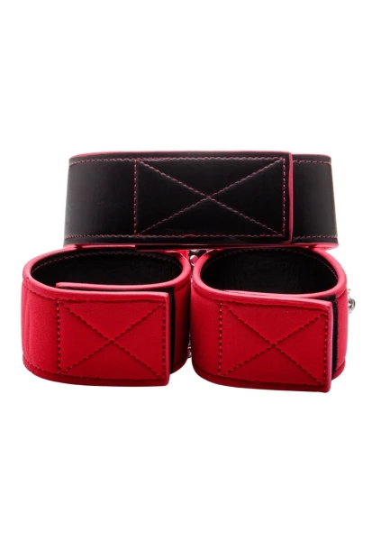 Reversible Collar and Wrist Cuffs - Red