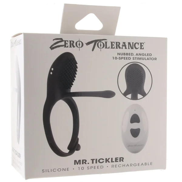 Zero Tolerance Mr. Tickler Vibrating Waterproof Rechargeable Silicone Cock Ring With Remote