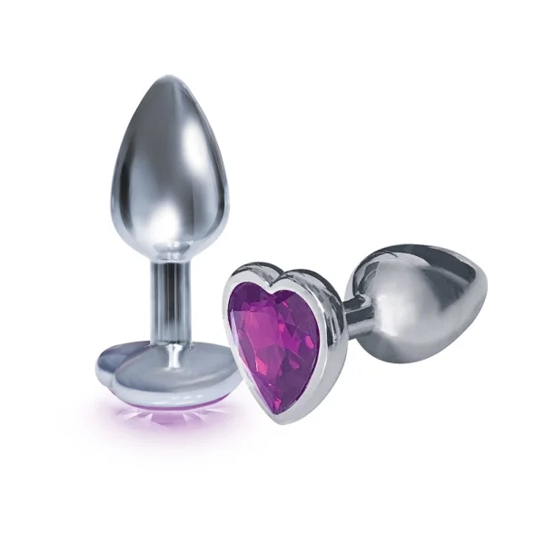 The 9's The Silver Starter Bejeweled Heart Stainless Steel Plug — image 8 of 13