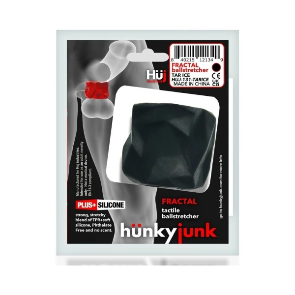 Extreme Bondage Gear:  Hunkyjunk Fractal Tactile Ballstretcher Tar Ice