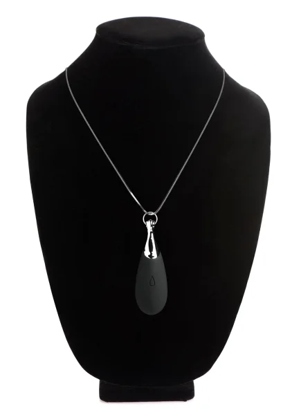 Charmed 10X Vibrating Silicone Rechargeable Teardrop Necklace