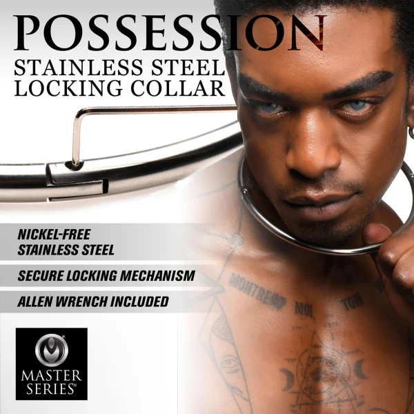 Master Series Possession Stainless Steel Locking Collar Large