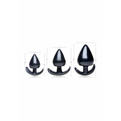 Triple Spades 3 Piece Anal Plug Set Black What Is A Butt Plug