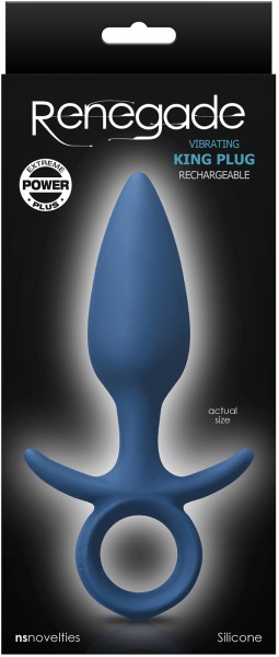 King Blue Medium Butt Plug + Ring