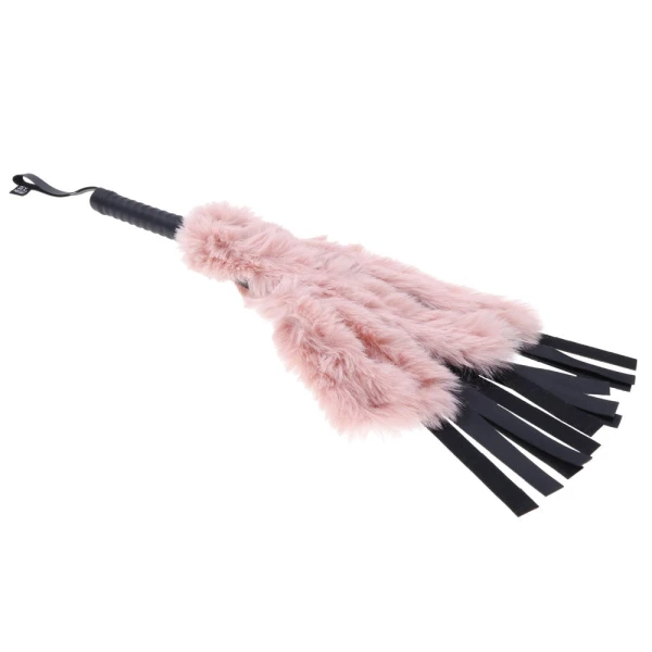 Sex & Mischief Brat Faux Fur Flogger By Sportsheets - Pink & Black
