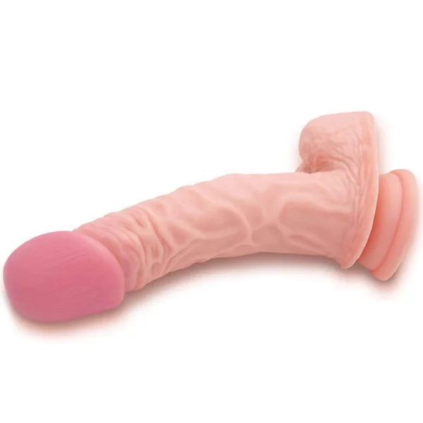 Pink B.O.B. 8" Curved Vibrating Dildo