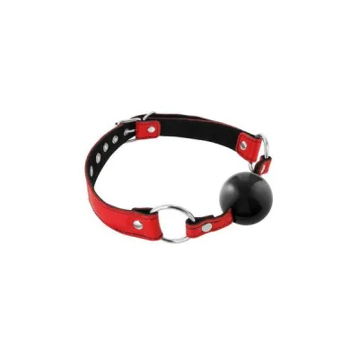 Fetish Tentation Premium Leather Gag with Silicone Ball