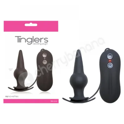 Tinglers II Black Vibrating Butt Plug