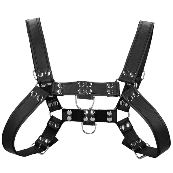 Ouch Chest Bulldog Harness Black Large to Xlarge