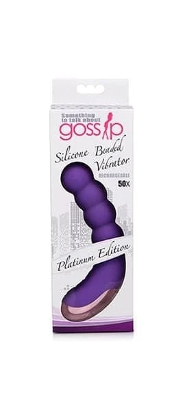 Silicone Beaded Vibrator - Violet