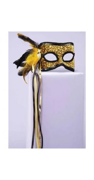 Venetian Mask Feathers, Beads Leopard — image 2 of 2