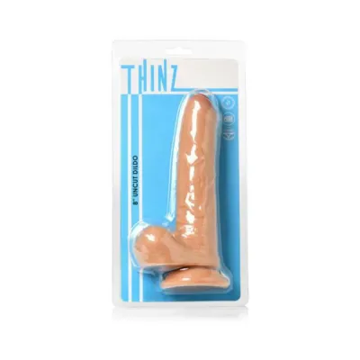 Realistic Dildos Thinz Uncut 7 3 In Dildo With Balls Light
