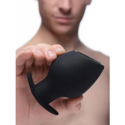 Ass Goblet Silicone Hollow Anal Plug Large Black