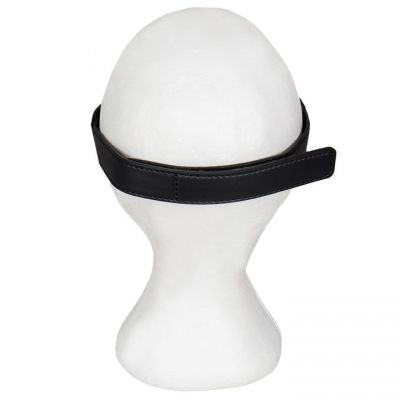 Bondara Black Faux Leather Blindfold with Ball Gag