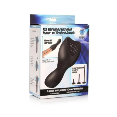 T4m 10x Vibe Penis Head W Sounds Black