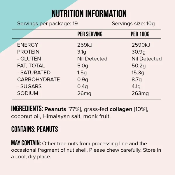 Beauty Food Peanut Nutter Nut Butter with Collagen