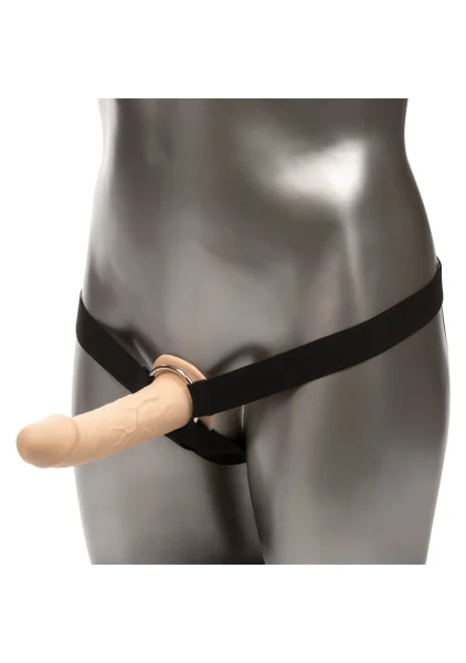 Performance Maxx Life-Like Silicone 7" Hollow Penis Extension With Harness By CalExotics - Chocolate