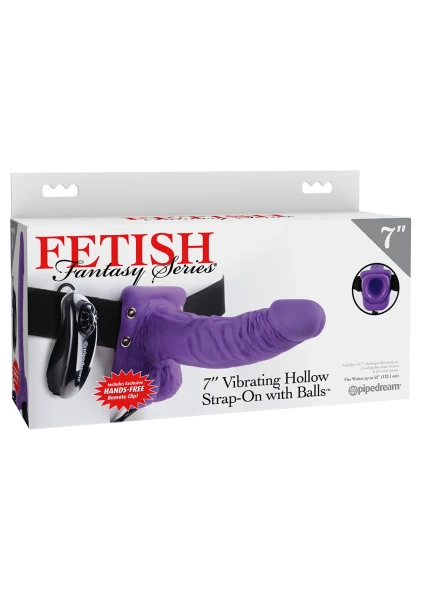 Fetish Fantasy Series 7'' Vibrating Hollow Strap-on With Balls
