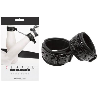 Sinful Black Ankle Cuffs