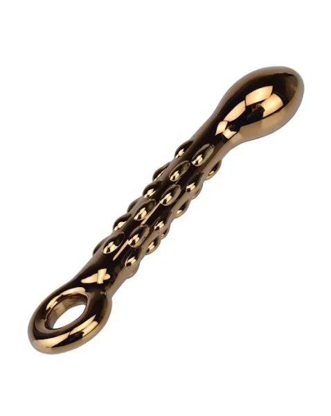 Raindrop Gold Glass P-spot Massager - Gold - 6.8 Inch