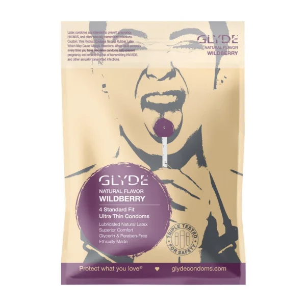 Glyde Ultra Organic Wildberry Flavored Condoms | Vegan Formula