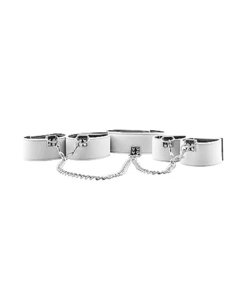 Reversible Collar Wrist & Ankle Cuffs - White