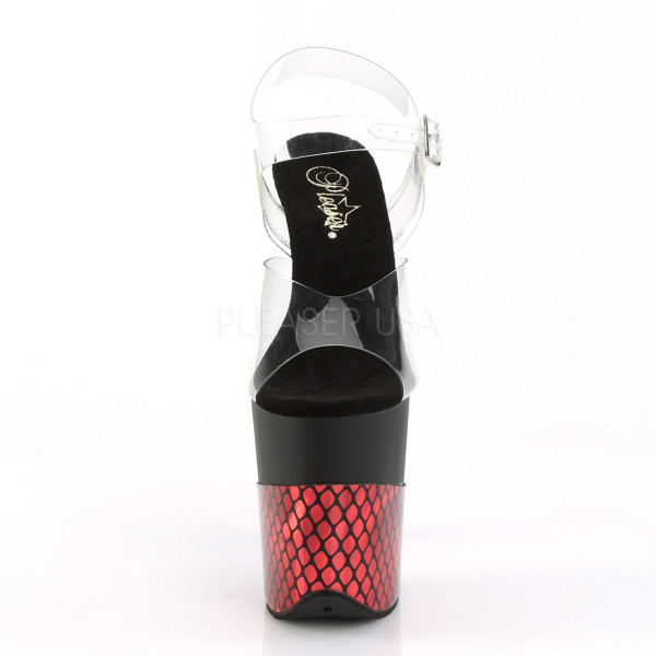 8 inches Heel, 4 inches PF Ankle Strap Sandal w/ Fish Skin Design — image 6 of 12