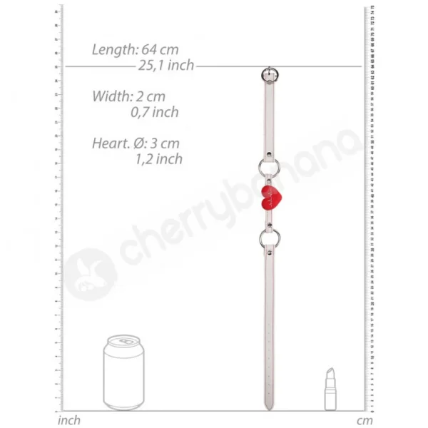 Ouch Silicone Heart Gag Nurse Themed White & Red Mouth Restraint