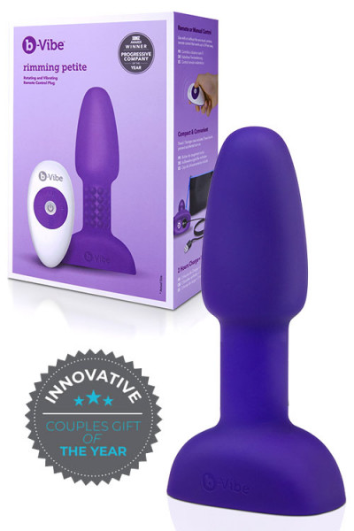 B-Vibe Rimming 4.9" Petite Butt Plug with Remote