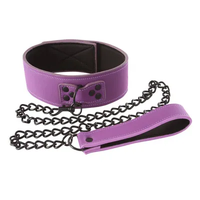 Lust Bondage Purple Vegan Leather Collar