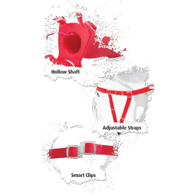 Fetish Fantasy Extreme9 Vibrating Silicone Hollow Strap on Red