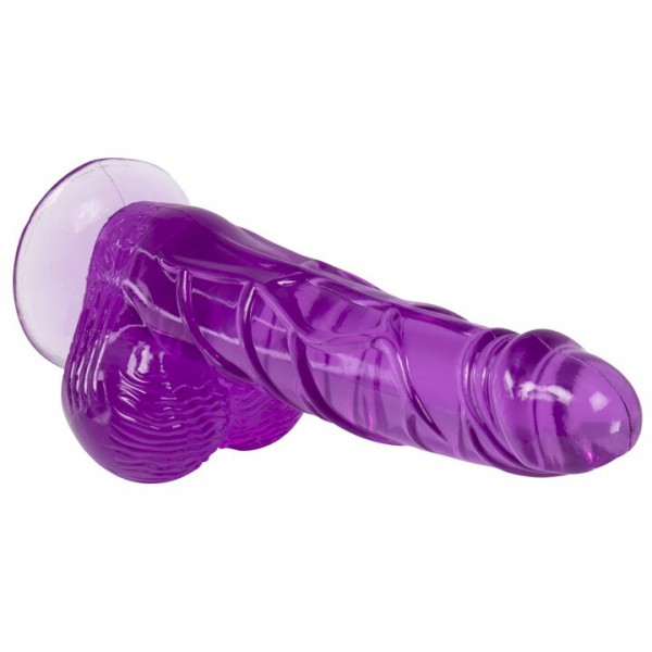 Bondara Crystal Clear Purple Suction Cup Ballsy Dildo – 8 Inch — image 4 of 5